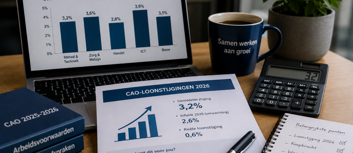 CAO-loonstijgingen 2026: in deze sectoren stijgt je salaris het meest